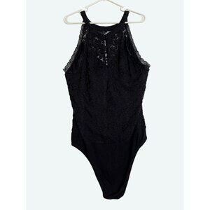 Torrid NWT Black‎ Hi Neck Lace Bodysuit Size 3 / 3X